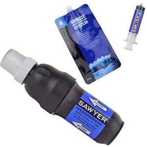 sawyer squeeze water filter for hiking and backpacking