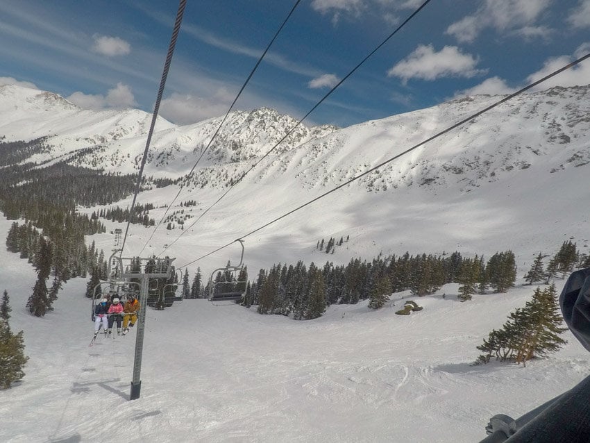 The view from the chairlift going up the run