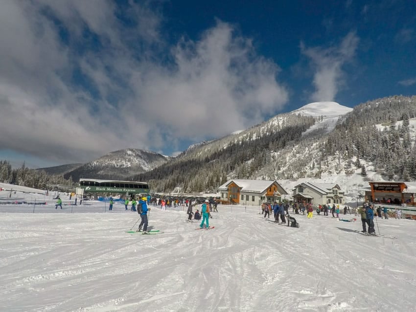 A shot from the ski resort where a lot of outdoor winter activities take place
