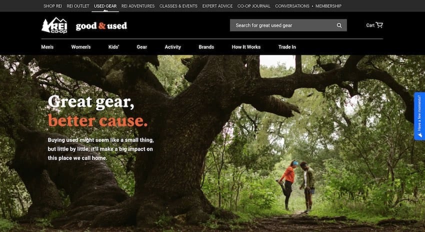 REI Good & Used Website Screenshot