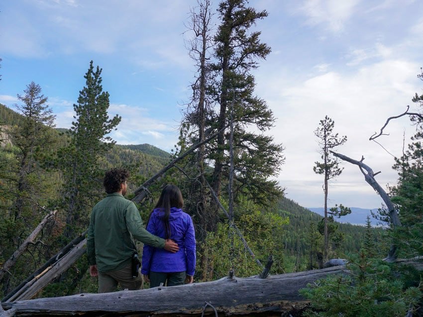 couple on a backpacking trip