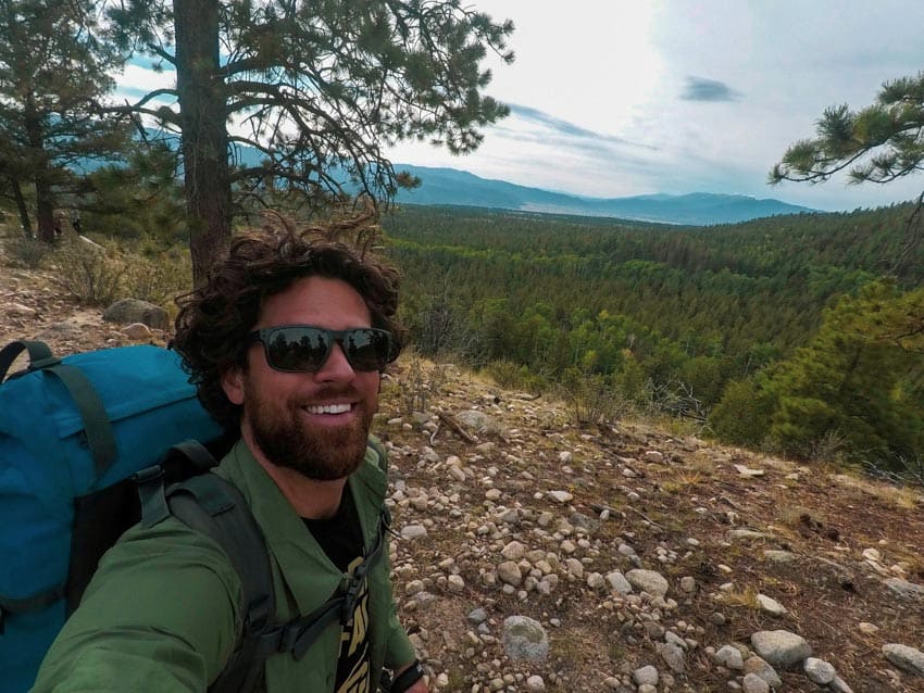 Hiking during a backpacking trip