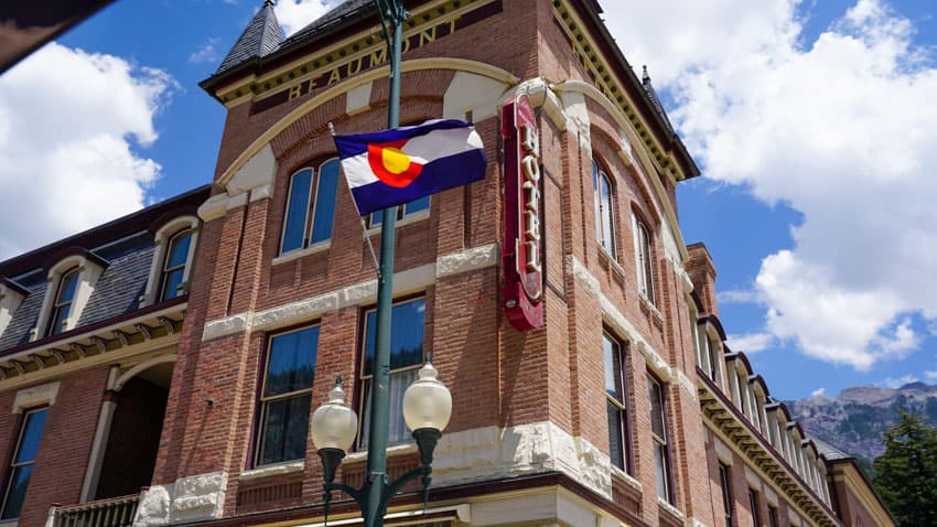 The Colorado flag flying high