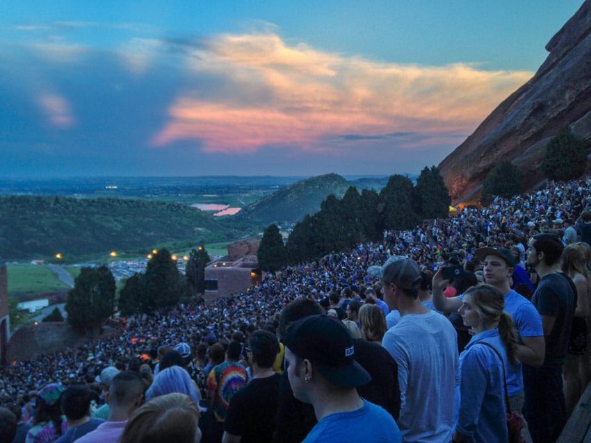 Red Rocks Amphitheater, a great additiona to any stop in Colorado on a road trip