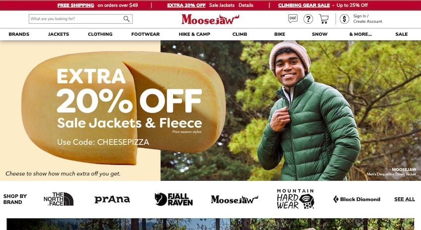 Moosejaw Site Screenshot