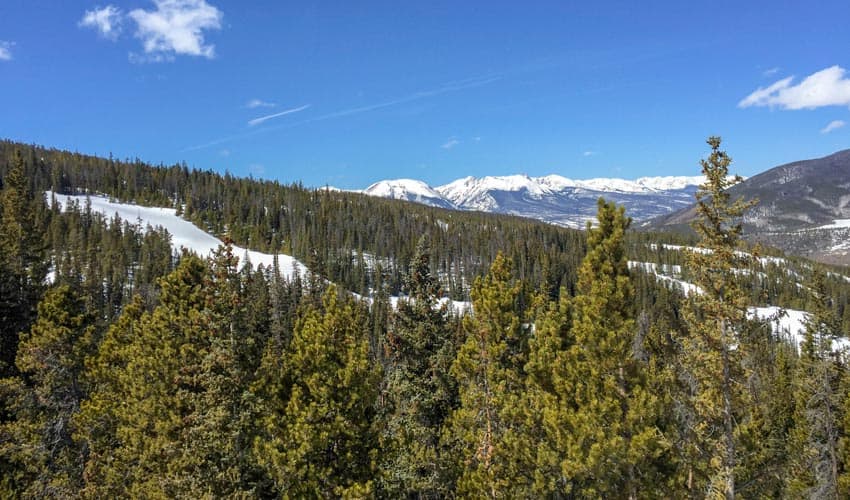 A lovely view on a great day while snowshoeing in the Colorado mountains