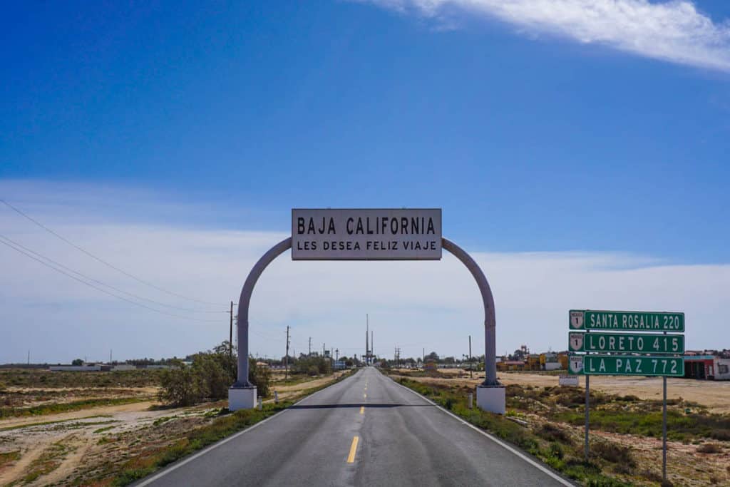 Baja California road trip sign