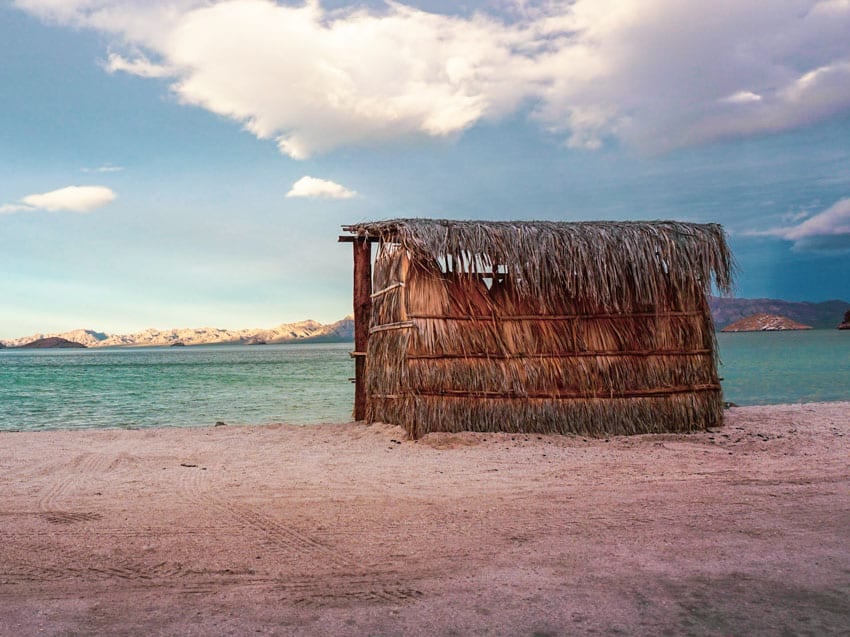 These palapas can be found on many beaches in Baja, where you should have Mexican car insurance