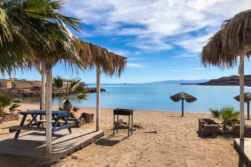 campsite on the beach in Baja, Mexico
