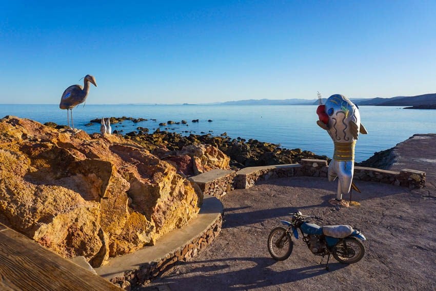 Sculptures at the rocky point near the boat ramp