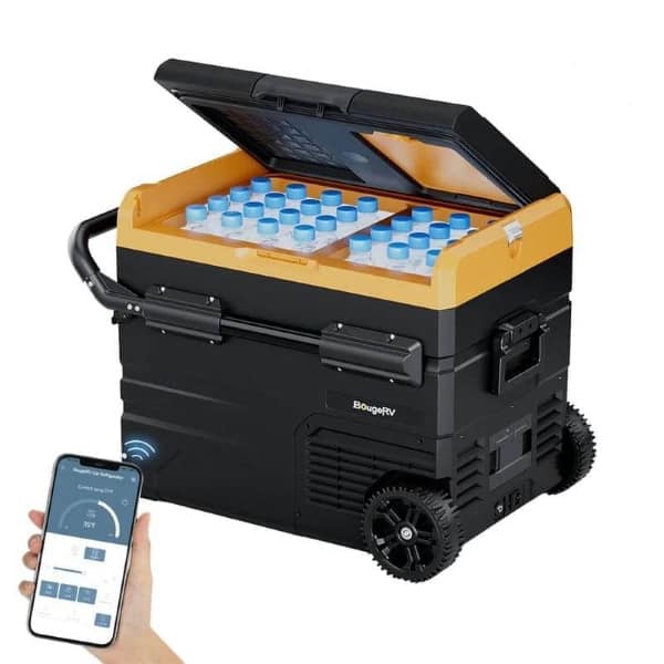 The BougeRV camping fridge with dual zones