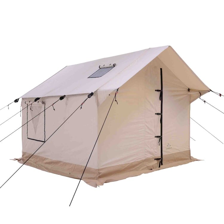 The WhiteDuck Alpha Canvas Wall Tent all sealed up for maximum protection