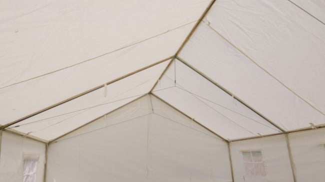 The inside structure of the Elk Mountain Canvas Tent