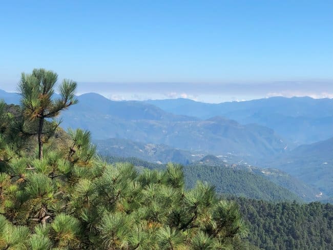 The beautiful view overlooking the mountains in Oaxaca