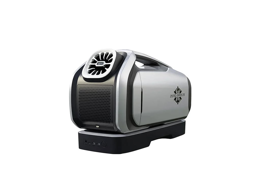 The Zero Breeze Mark 2 Air Conditioner with battery pack